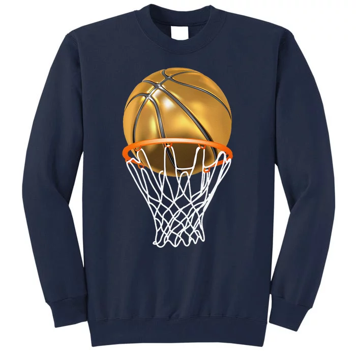 Gold Basketball Trophy Mvp Graphic Tall Sweatshirt