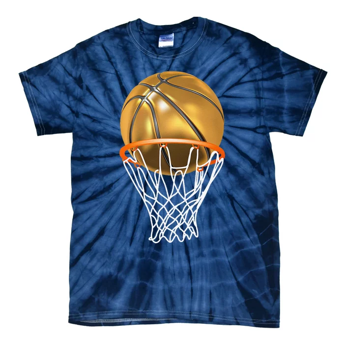 Gold Basketball Trophy Mvp Graphic Tie-Dye T-Shirt