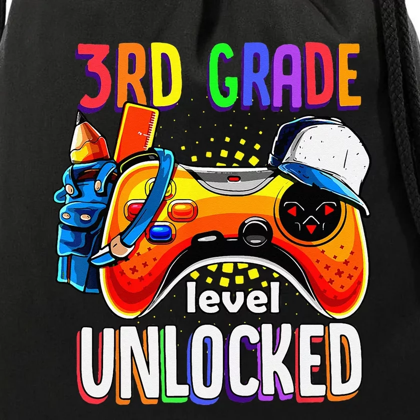 Gamer Back To School Gamepad 3rd Third Grade Level Unlocked Drawstring Bag