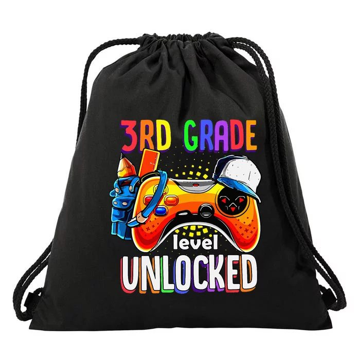 Gamer Back To School Gamepad 3rd Third Grade Level Unlocked Drawstring Bag