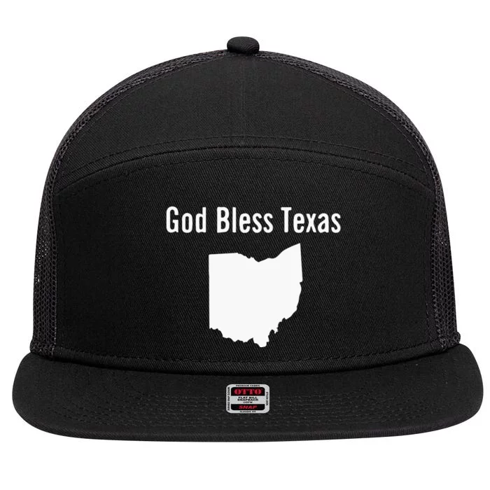 God Bless Texas Ohio 7 Panel Mesh Trucker Snapback Hat