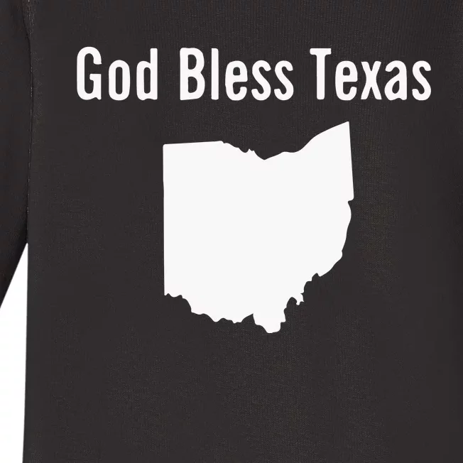 God Bless Texas Ohio Baby Long Sleeve Bodysuit