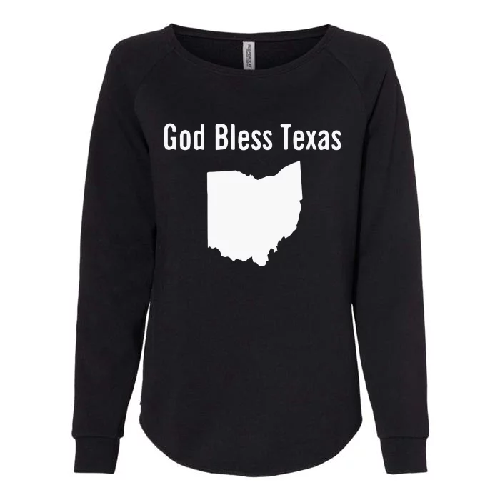 God Bless Texas Ohio Womens California Wash Sweatshirt