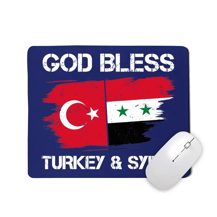 God Bless Turkey & Syria Flag Pray For Turkey Earthquake Mousepad