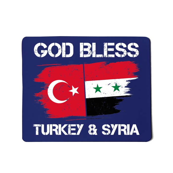 God Bless Turkey & Syria Flag Pray For Turkey Earthquake Mousepad