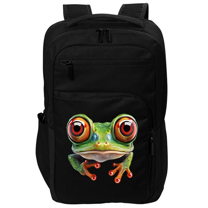 Green Body Tree Frog Red Eyed Tree Frog Rainforest Amphibian Impact Tech Backpack