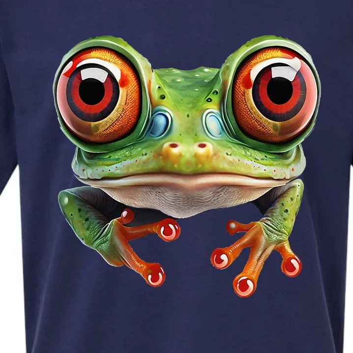 Green Body Tree Frog Red Eyed Tree Frog Rainforest Amphibian Sueded Cloud Jersey T-Shirt