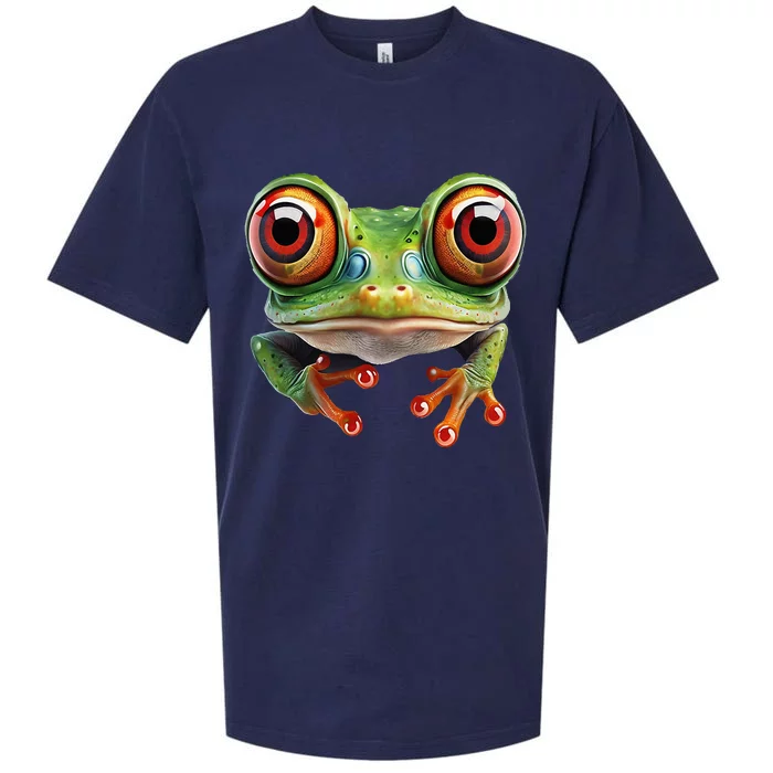 Green Body Tree Frog Red Eyed Tree Frog Rainforest Amphibian Sueded Cloud Jersey T-Shirt