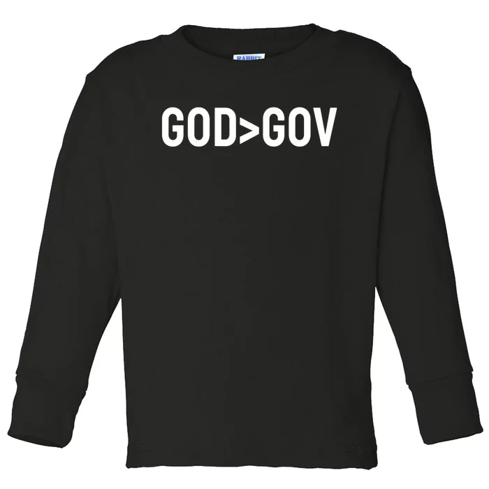 God Bigger Than Gov Toddler Long Sleeve Shirt