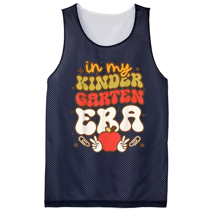 Groovy Back To School In My Kindergarten Era Teacher Student Mesh Reversible Basketball Jersey Tank