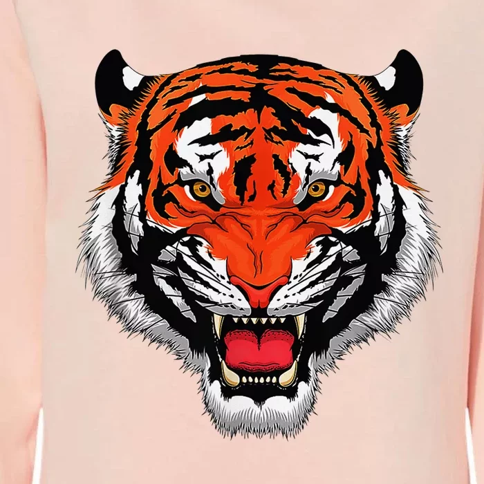 Growling Bengal Tiger Fearless Face Womens California Wash Sweatshirt