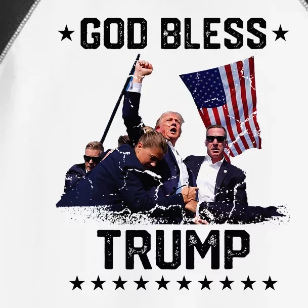 God Bless Trump 2024 Fist Rally Trump Rally Shot 2024 Toddler Fine Jersey T-Shirt