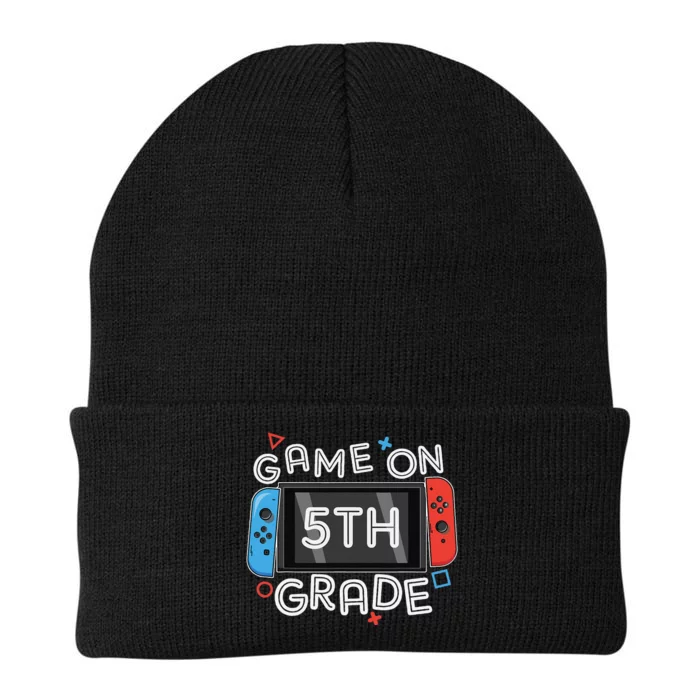 Gamer Back To School Funny Game On 5th Grade Knit Cap Winter Beanie