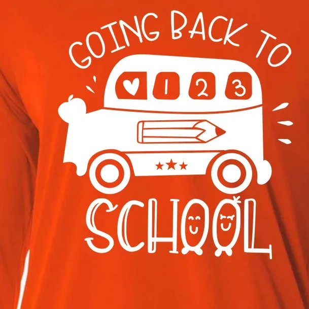 Going Back To School Cute Learning Bus Cooling Performance Long Sleeve Crew