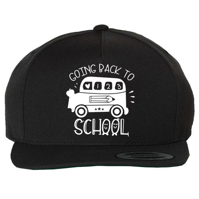 Going Back To School Cute Learning Bus Wool Snapback Cap