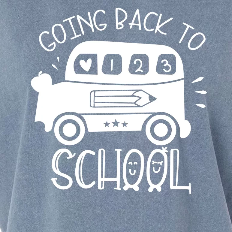 Going Back To School Cute Learning Bus Garment-Dyed Women's Muscle Tee