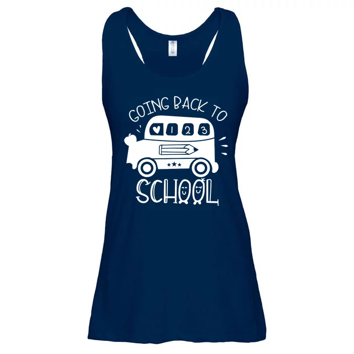 Going Back To School Cute Learning Bus Ladies Essential Flowy Tank