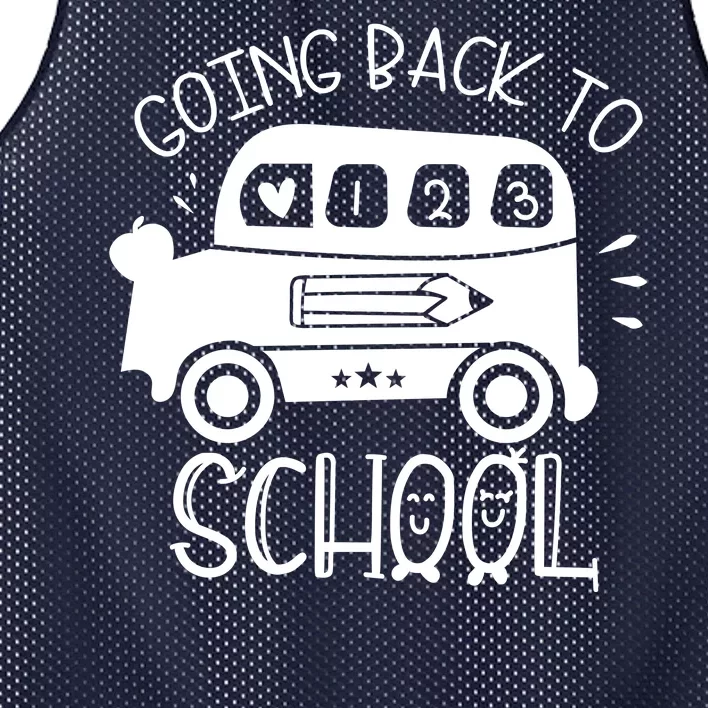 Going Back To School Cute Learning Bus Mesh Reversible Basketball Jersey Tank