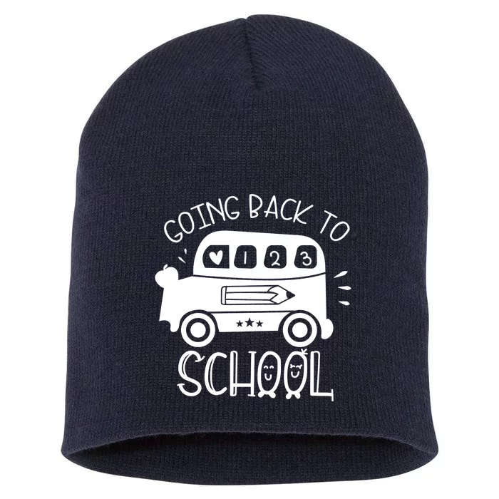 Going Back To School Cute Learning Bus Short Acrylic Beanie