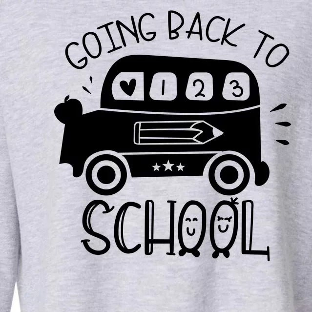 Going Back To School Cute Learning Bus Cropped Pullover Crew