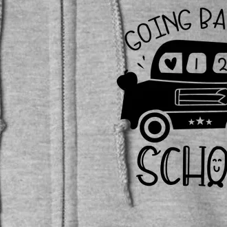 Going Back To School Cute Learning Bus Full Zip Hoodie