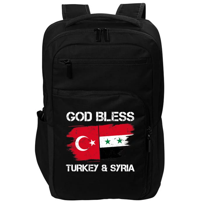 God Bless Turkey & Syria Flag Pray For Turkey Earthquake Impact Tech Backpack