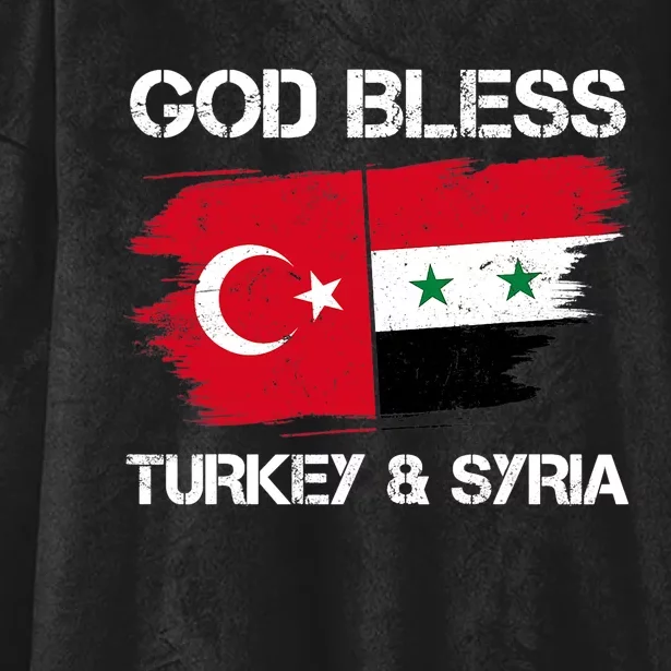 God Bless Turkey & Syria Flag Pray For Turkey Earthquake Hooded Wearable Blanket