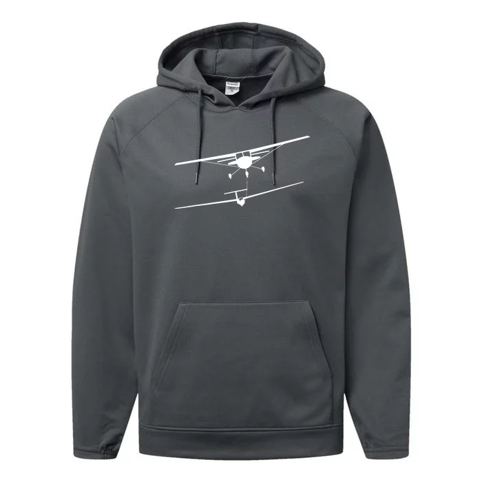 Glider Being Towed Pilot Soaring Gift Performance Fleece Hoodie