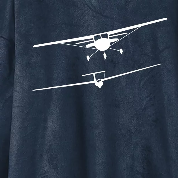 Glider Being Towed Pilot Soaring Gift Hooded Wearable Blanket