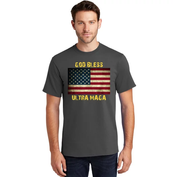 God Bless Ultra Maga United States Flag Tall T-Shirt