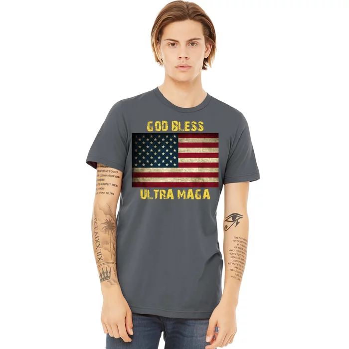 God Bless Ultra Maga United States Flag Premium T-Shirt