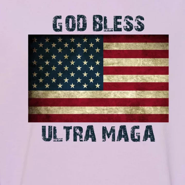 God Bless Ultra Maga United States Flag Garment-Dyed Sweatshirt