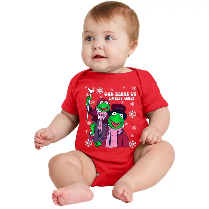 God Bless Us Everyone Muppet Kermit The Frog Kermit The Frog Christma Baby Bodysuit