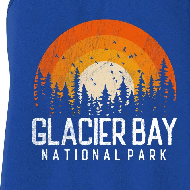 Glacier Bay Us National Park Alaska Vintage Retro 80s Gift Women's Racerback Tank