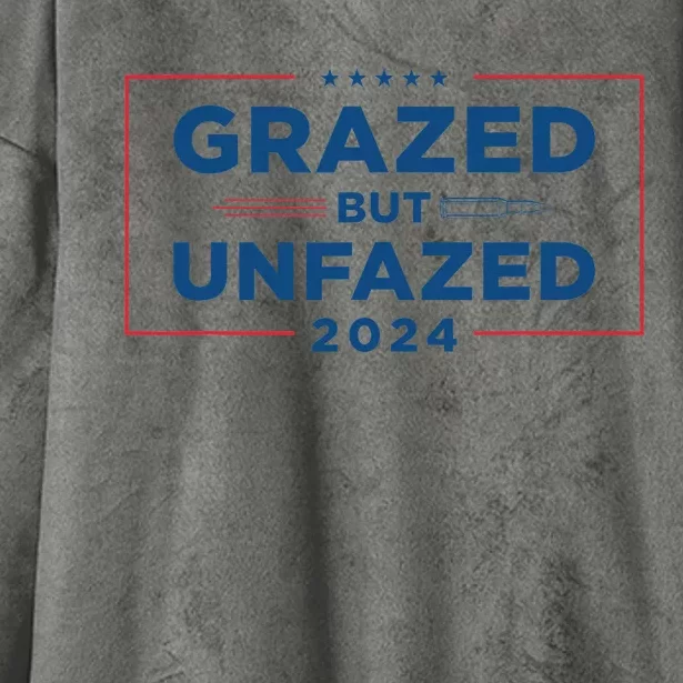 Grazed But Unfazed Presidential Race 2024 Hooded Wearable Blanket