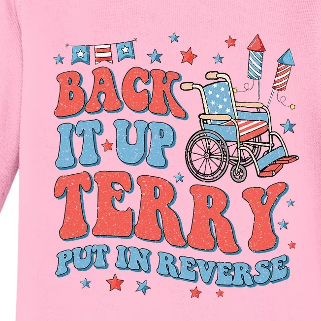 Groovy Back Up Terry Put It In Reverse Firework 4th Of July Baby Long Sleeve Bodysuit