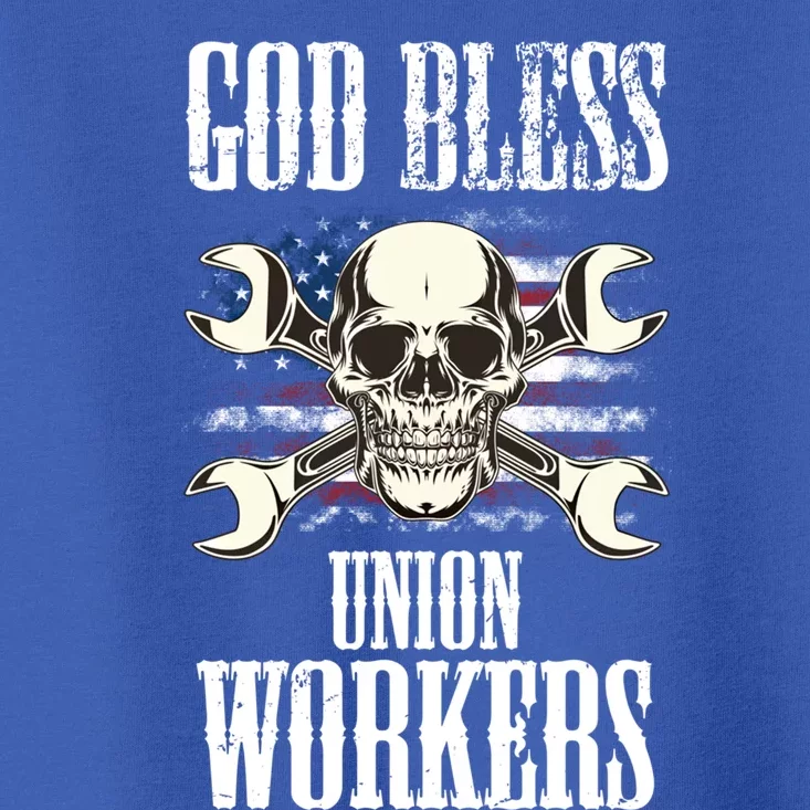 God Bless Union Workers Teamster Patriotic Distressed Usa Gift Toddler T-Shirt