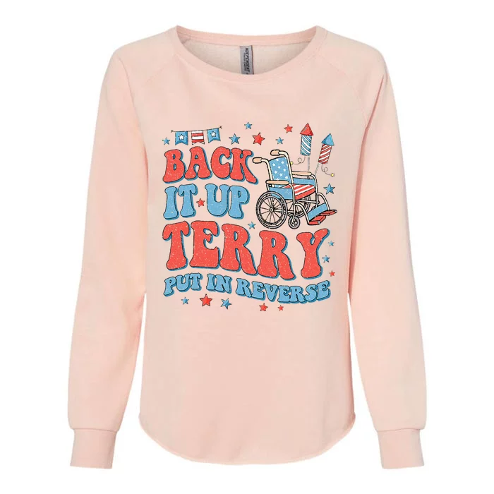 Groovy Back Up Terry Put It In Reverse Firework 4th Of July Womens California Wash Sweatshirt