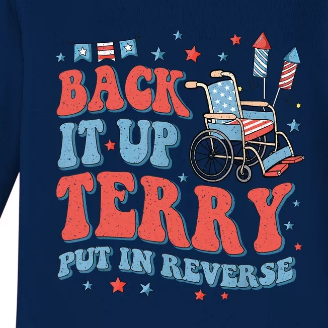 Groovy Back Up Terry Put It In Reverse Firework 4th Of July Baby Long Sleeve Bodysuit