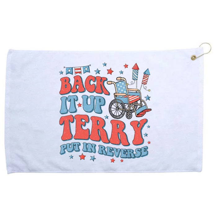 Groovy Back Up Terry Put It In Reverse Firework 4th Of July Grommeted Golf Towel