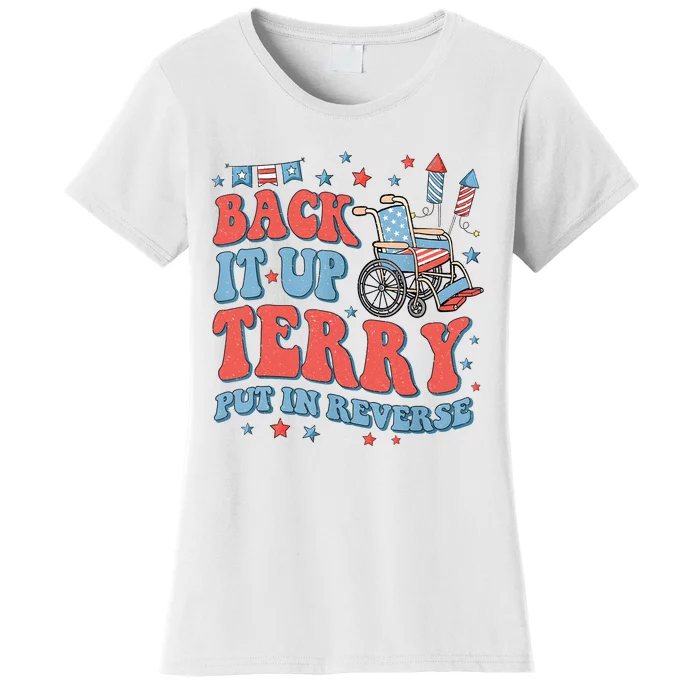 Groovy Back Up Terry Put It In Reverse Firework 4th Of July Women's T-Shirt