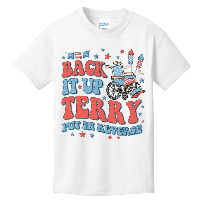 Groovy Back Up Terry Put It In Reverse Firework 4th Of July Kids T-Shirt