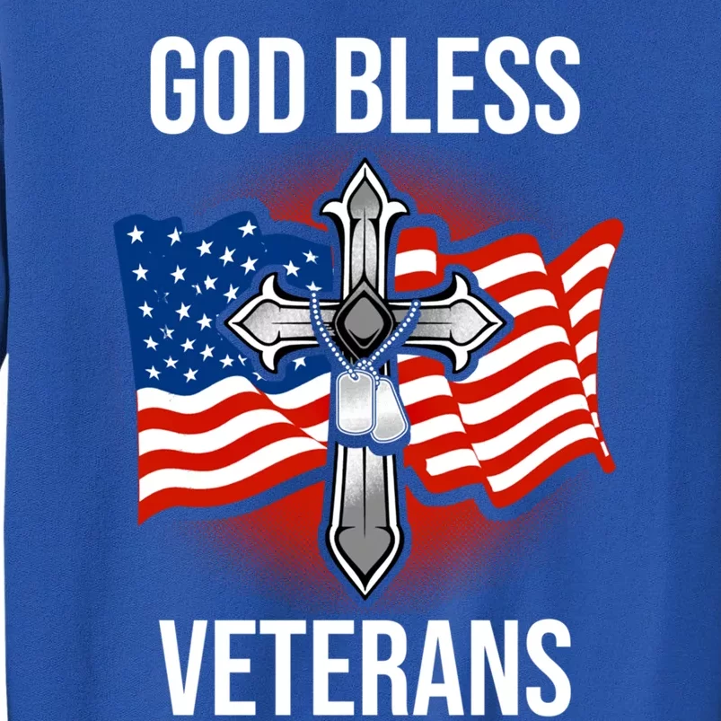 God Bless Veterans American Flag Military Veteran America Cute Gift Tall Sweatshirt