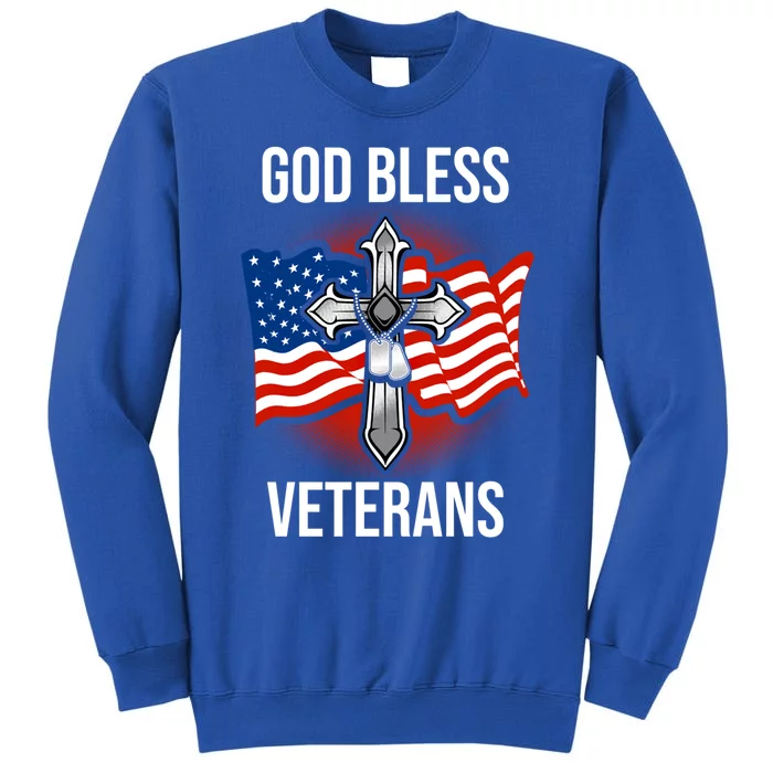 God Bless Veterans American Flag Military Veteran America Cute Gift Tall Sweatshirt