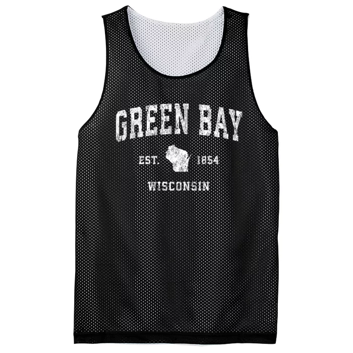 Green Bay Wisconsin Wi Vintage Athletic Sports Design Mesh Reversible Basketball Jersey Tank