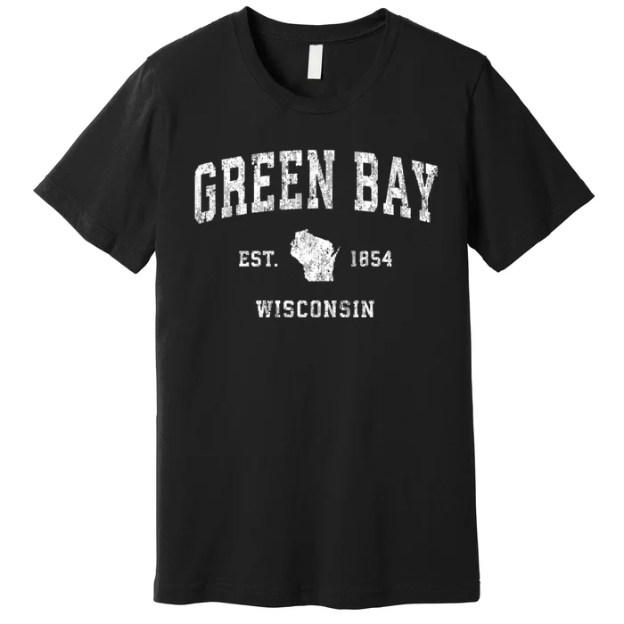 Green Bay Wisconsin Wi Vintage Athletic Sports Design Premium T-Shirt