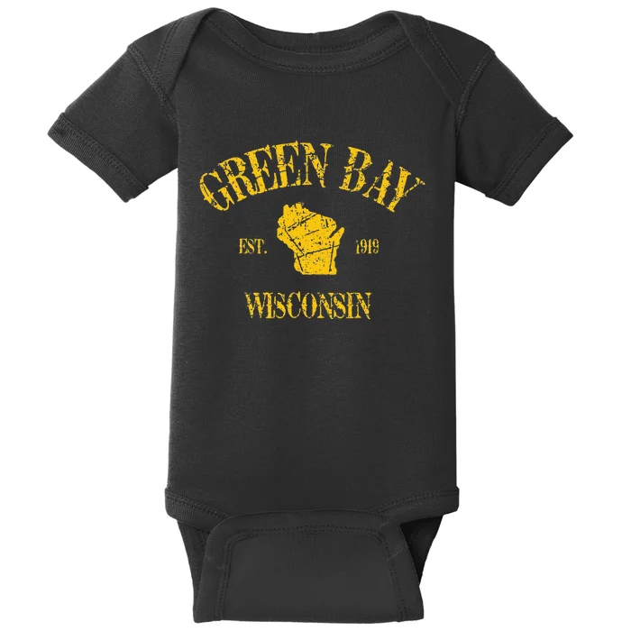 Green Bay Wisconsin Vintage Sports Design Baby Bodysuit