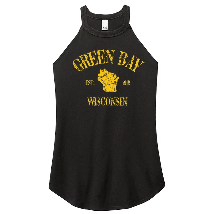 Green Bay Wisconsin Vintage Sports Design Women’s Perfect Tri Rocker Tank