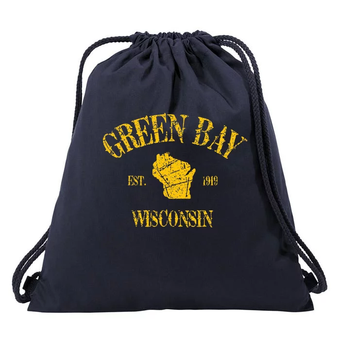 Green Bay Wisconsin Vintage Sports Drawstring Bag