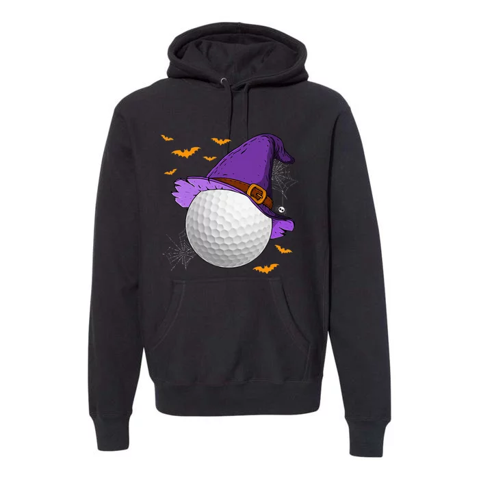 Golf Ball Witch Hat Pumpkin Spooky Halloween Costume Premium Hoodie